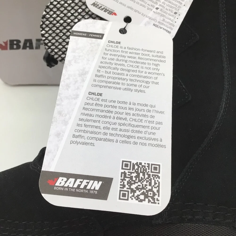 Baffin Chloe Womens Black Waterproof Winter Snow Boots 4510-0185 Size 9 NEW
